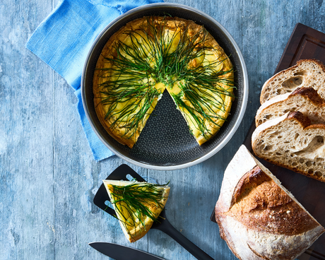 Rezept für Schnittlauch- und Brie-Frittata