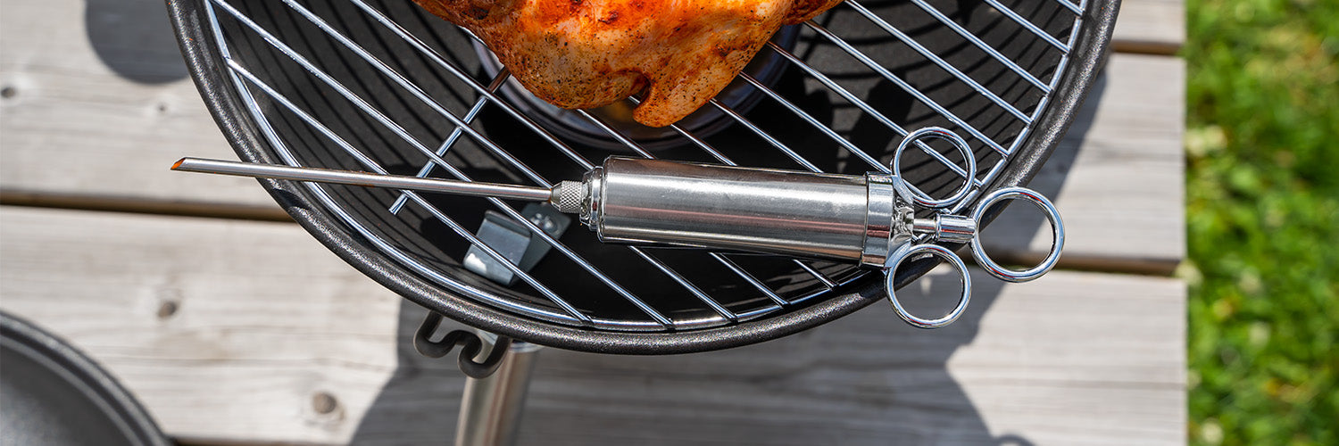 Erzielen Sie mehr Geschmack im Fleisch mit einer Marinierspritze von ONYX Cookware