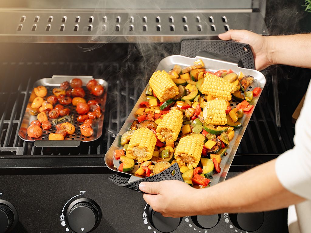STAINLESS STEEL BBQ TRAY 43×25 CM - 2