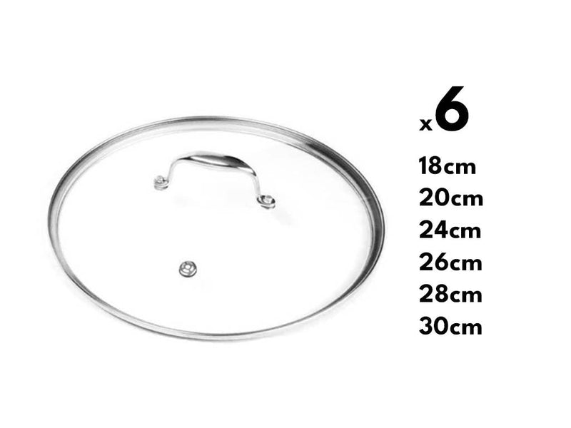 GLASDECKELSET 6-TEILIG