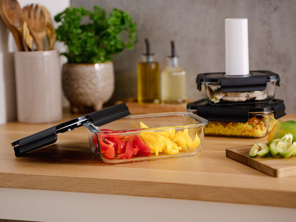 RECHTECKIGER VACUUM-GLASBEHÄLTER – 1480ML – SET – 4TLG - 4