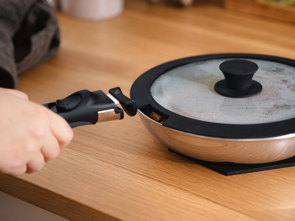 GEMISCHTE BRATPFANNE MIT ABNEHMBAREM GRIFF – 2-TEILIGES WOK-SET - 3