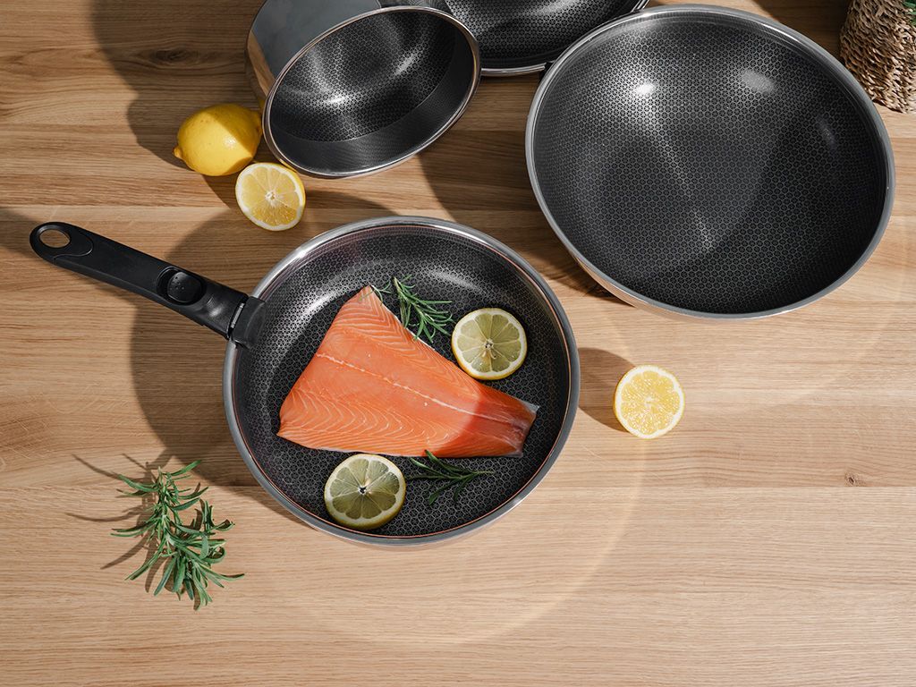 BRATPFANNE MIT ABNEHMBAREM GRIFF 30CM SET - 6