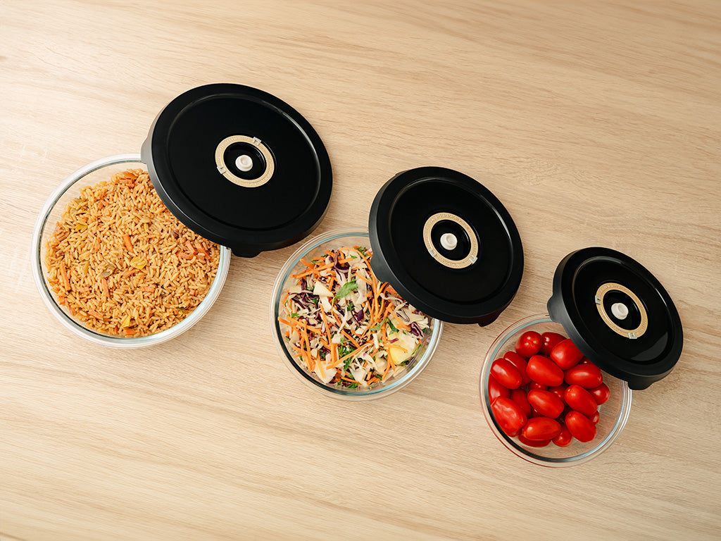 RUNDE VAKUUMGLASBEHÄLTER - BEUTELSATZ - 8