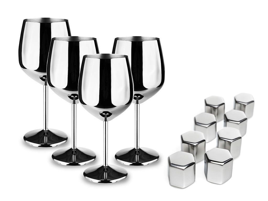 TRINKBEHÄLTER SET - EDELSTAHL WEINGLAS - 1