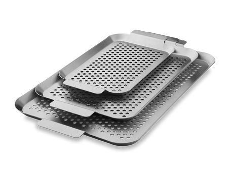 STAINLESS STEEL BBQ TRAYS - 3PC - 1