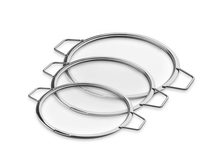 STAPELBARE GLASDECKEL – 24/ 26/ 28 CM – 3 TEILE - 1