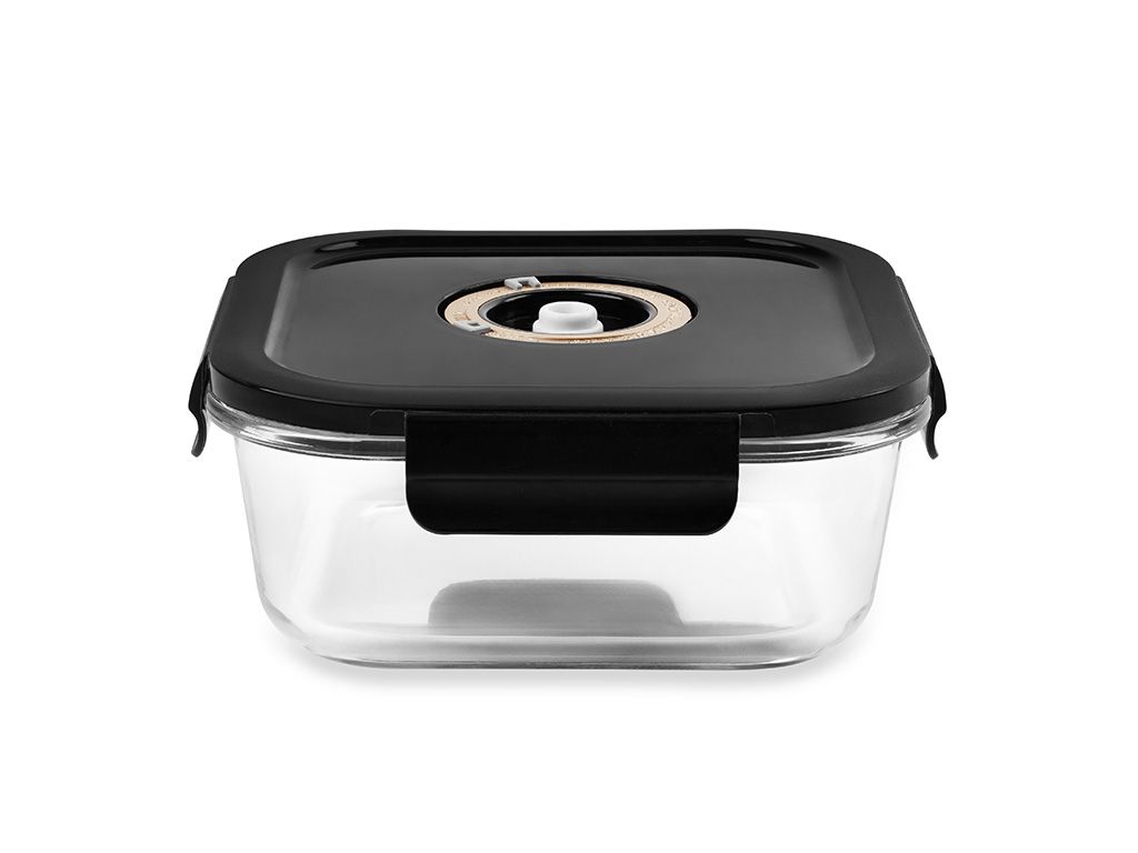 SQUARE VACUUM GLASS CONTAINER - 800ML - 1