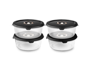 RUNDE VAKUUMGLASBEHÄLTER – 930ML SET - 4 STÜCK - 1